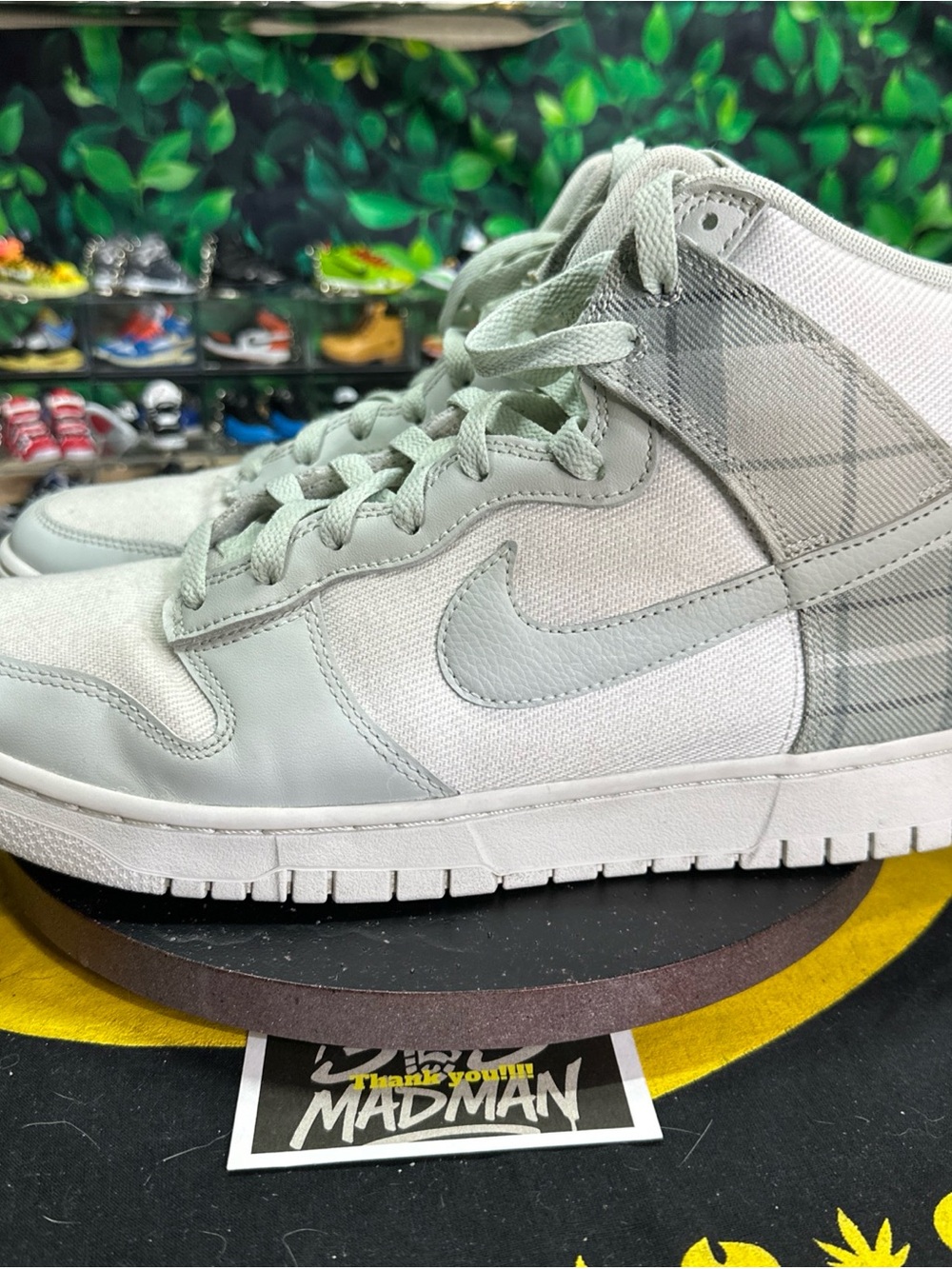 Nike Dunk High SE Mint Tartan Plaid Size 12M